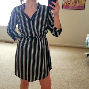 Medium, Black and White, Striped,  Womans Dress (Spring/Summer)